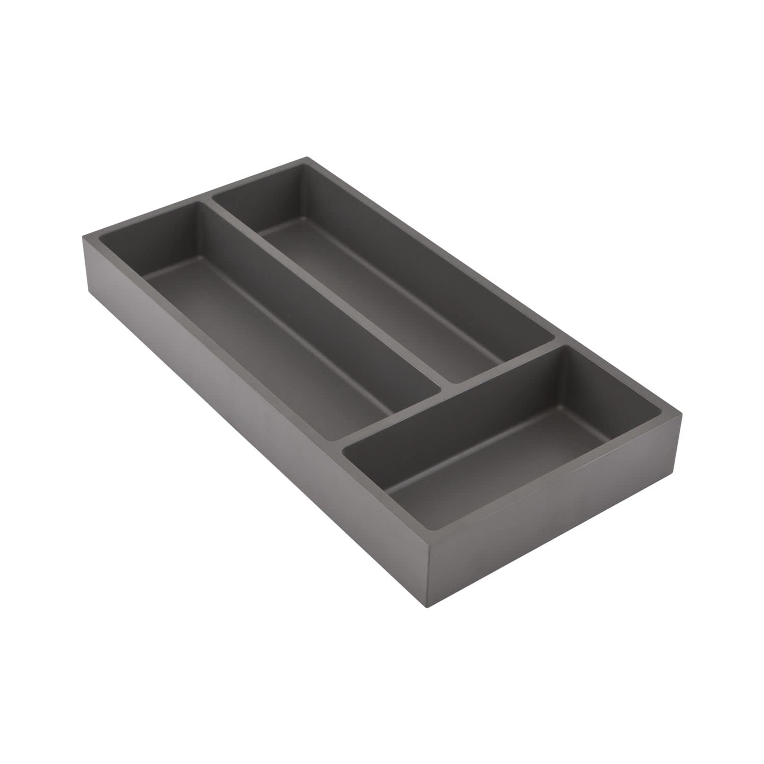 Ninka Connect Schubladen Ordnungssystem, Besteckeinsatz 3-Fächer Basisschale groß 40x20x5cm, Kunststoff dunkelgrau