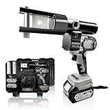 HYADSHEN Electric Hydraulic Cable Lug Crimping Tool, Hydraulic Electrical Terminal Cable Lug Wire Crimper Rechargeable Crimping Tool Kits with 11 Dies, 6 AWG to 600 MCM（HMQ-300）