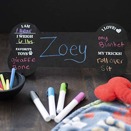 Ollypop Dog Milestone Chalkboard Sign - Birthday Photo Double Sided Reusable Keepsake Message With Stands For Adoptions, Birthday Parties, Holiday, Celebrations #TOP3