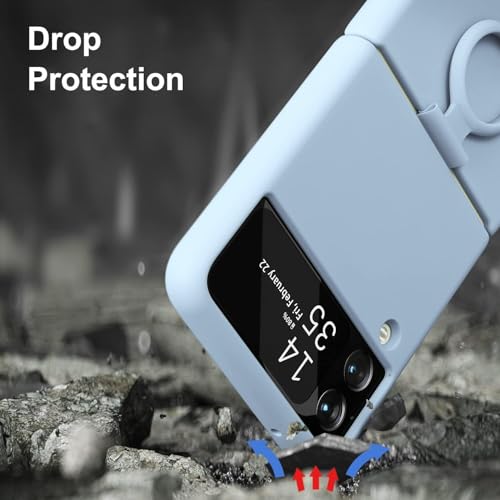 Image of MIDOS Back Cover Compatible with Samsung Z Flip 3 Silicone Case Full Protection Shock Proof Case for Samsung Galaxy Z Flip 3 (Sky Blue)