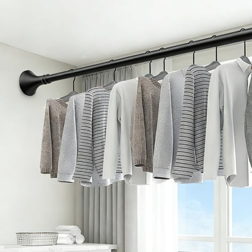 Tringle à rideau sans perçage extensible de 410 à 500 cm en gris anthracite - 3