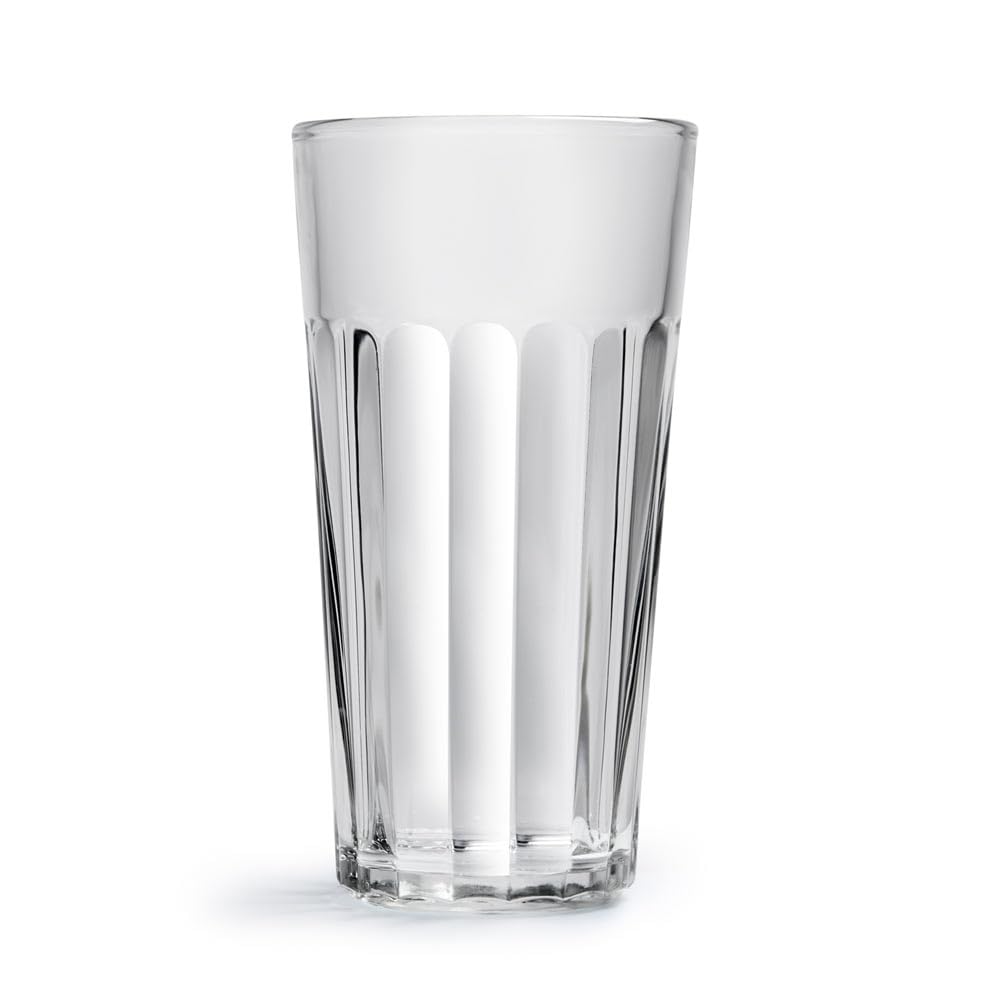 Murago - Trinkgläser Matteo 24er Set ca. 450ml - Gläserset Wassergläser Saftgläser Trinkglas Glas Gläser spülmaschinenfest Geriffelt stapelbar Latte Macchiato Cocktailgläser Matcha Longdrinkgläser