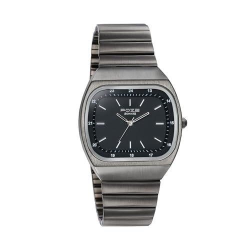 Image of Sonata Poze 9 with Quartz Analog with SS Sheet Metal Strap Watch for Unisex