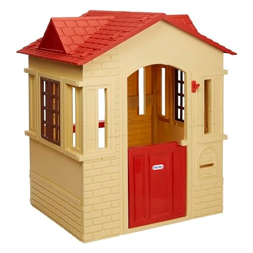 Little Tikes Cape Cottage Playhouse with Working Doors, Windows, and Shutters - Tan
