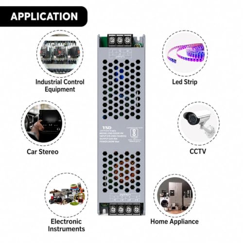 Image of YSD Strip Light Driver 12V 25AMP 300W AC to DC Switching Adaptor Convertor Driver /Power Supply for LED Strip Light Lamp /CCTV Camera /Security System /Radio /Computer Project (12V 25AMPS)