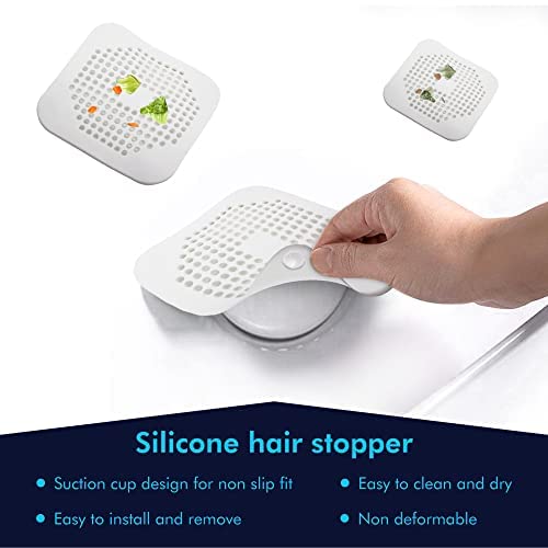 Gadgetime USA 2 Pack (White) Tapón de Pelo de Drenaje de Silicona miniatura 3
