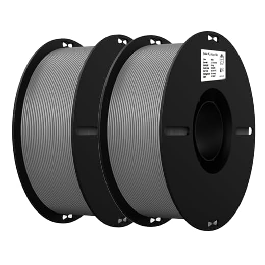 Creality 3D Printer Filament, 1.75mm Bundle 2kg PLA Printer Filament, Dimensional Accuracy +/- 0.02mm, No-Tangling Strong Bonding & Overhang Performance, Fit Most FDM Printer (Gray & Gray 2-Pack)