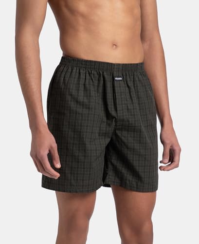 Image of Jockey 1223 Men Super Combed Mercerized Cotton Woven Checkered Boxer Shorts with Side Pocket (Pack of 2, Colors & Prints May Vary)