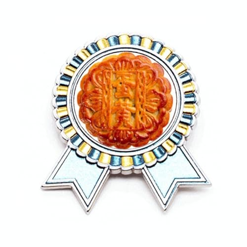 Broche gâteau de lune jaune d'œuf mi-automne métal M au design soigné