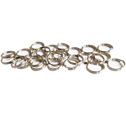 WUBOECE 300 PCS 8mm Metal Split Ring Nickel Plated Small Key Chain Ring Part for Connecting Clasps Charms Links and Ornament Crafts, Silver
