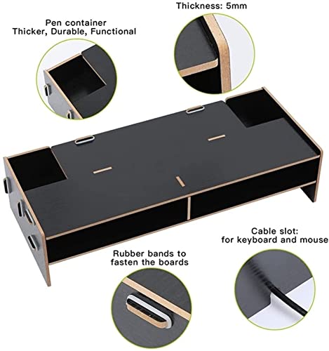 WYDMBH Monitorstandaard verhoger hout monitorstandaard, multifunctionele bureauorganizer desktop computer schermverhoger… - Image 5