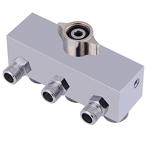 ochun 空気圧調整バルブノブ付き3分岐エアホーススプリッター透過率調整バルブペンタイプヘッドエアプレスチャーエアブラシパーツペイントスプレーアクセサリー用