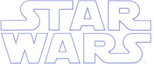 Vinilo decorativo Star Wars texto azul 3.5 x 1.5 pulgadas