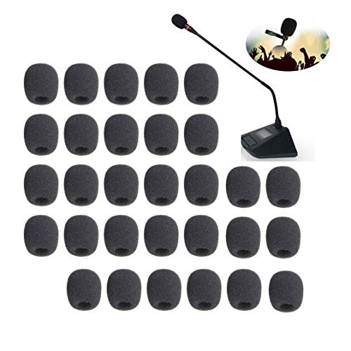 30個セット 黒 ウィンドスクリーン マイクスポンジ ヘッドセット インカム マイク風防 ピンマイク 大 拡声器 マイクカバー 交換用 内径8mm/15mm/13mm選択可能