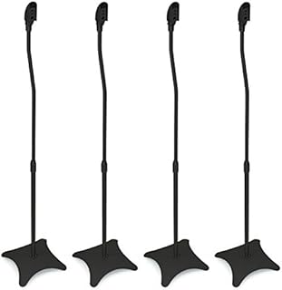 Mount-It! MI-1214 Speaker Stands for Home Theater 5.1 Channel Surround Sound System Satellite Speaker Stands Mounts, Rear and Front, 2 Pairs, 10 lb Capacity, Black