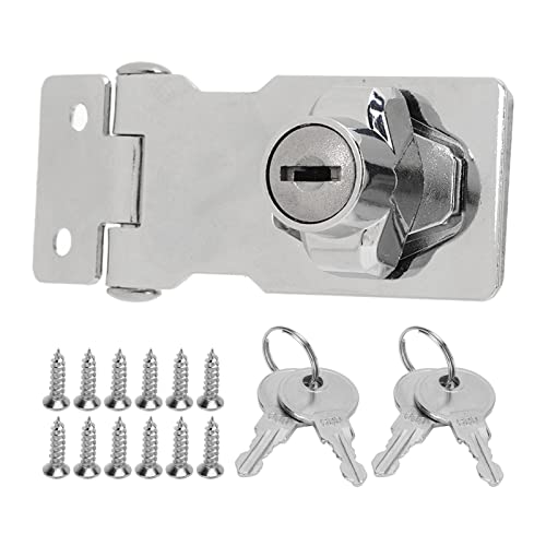 Image of Keyed Hasp Locks 2 Packs 2.5in Knob Keyed Locking, Sturdy Zinc Alloy Keyed Locking Hasp for Cabinet Small Door Drawers Mailbox, Knob Keyed Locking Hasp