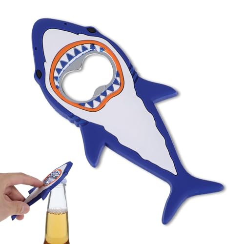 1pcs Shark Bottle Opener,Fish Bottle Opener,Suitable For Refrigerators, Shark-Shaped, Easy To Open. For Boyfriends, Husbands, And Fathers (Blue).