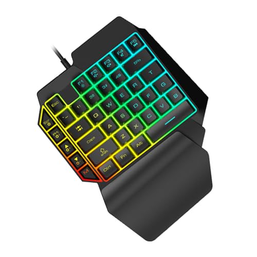 Clavier pour ordinateur portable rétroéclairé à une main mini clavier noir PC