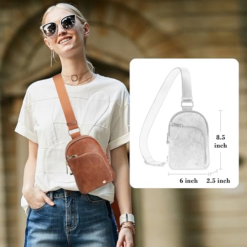 Image of INICAT Travel Sling Bag, Anti Theft Crossbody Bag for Women | RFID Blocking, 8 Card Slots, Back Zippered Pocket, Metal Zippers,Switchable Strap