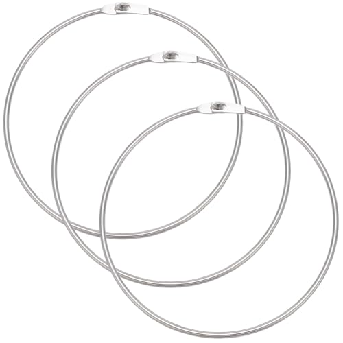 SOFPLATE 3 Anneau Métallique avec Clé Grand Porte Clés Robuste et Facile à Ouvrir et Fermer Idéal pour la Fabrication de Porte Clés Gilets Fiches et Autres Supports pour Adultes.