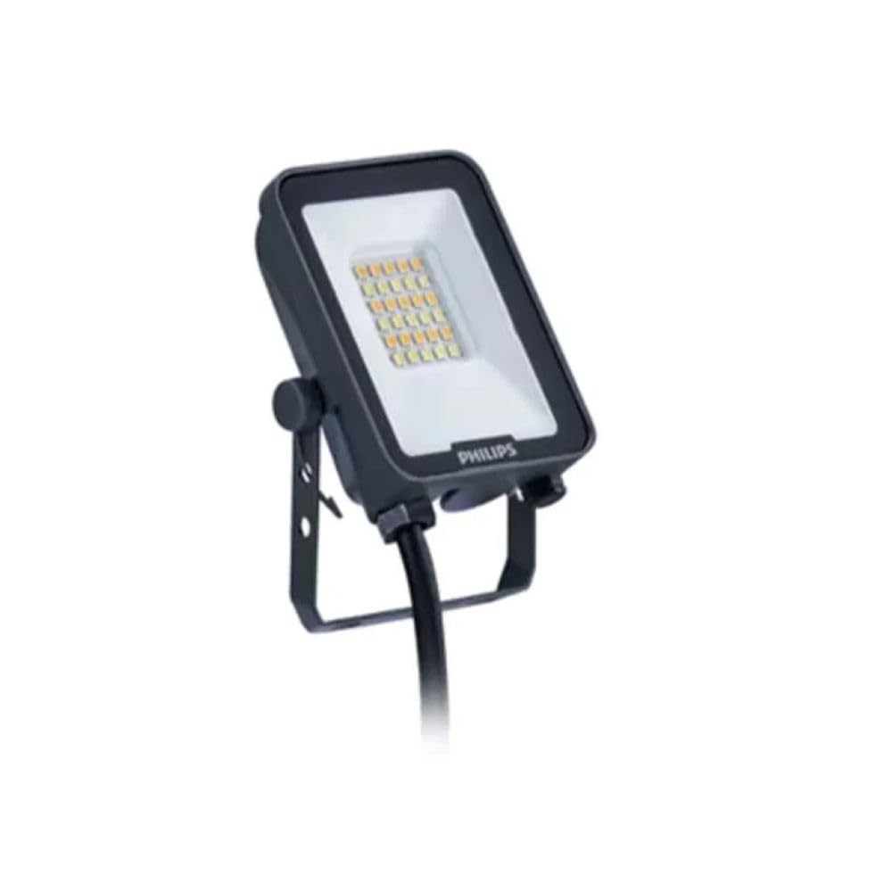 Philips Ledinaire All-in LED Floodlight 10W 1100-1200lm – 3000K/4000K/6500K Selectable CCT, IP65 Outdoor Security Light, 110° Beam, IK07, Grey, Adjustable Bracket
