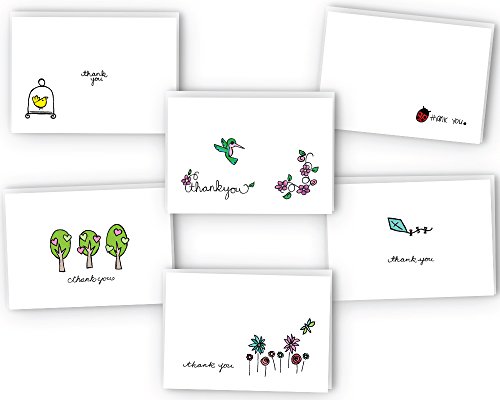 Spring Thank You Note Cards Assortment - 24 Thank You Cards with Envelopes - 100% Recycled Blank Inside Spring Thank You Note Cards Assortment - 24 Thank You Cards with Envelopes - 100% Recycled Blank Inside