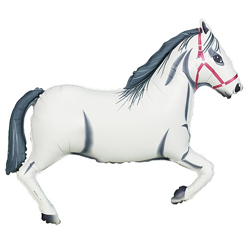White Horse Foil Balloon (White, 1) - //coolthings.us
