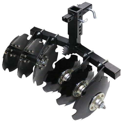 Battle Armor Designs Big Buck 28' Cut Width ATV/UTV Disc Plow Harrow with Universal 2' Receiver Mount, Cultivates 1 to 2 Acres