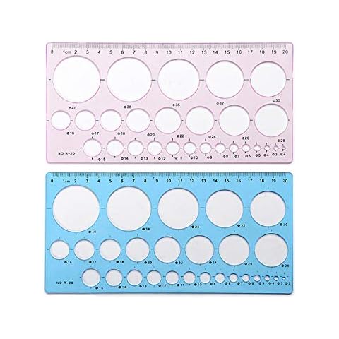 JKJF Circle Template Ruler, Colorful Clear Plastic Washable Circle Drawing Painting Stencils Scale Template Graphics Rulers (4 Pieces) Cover