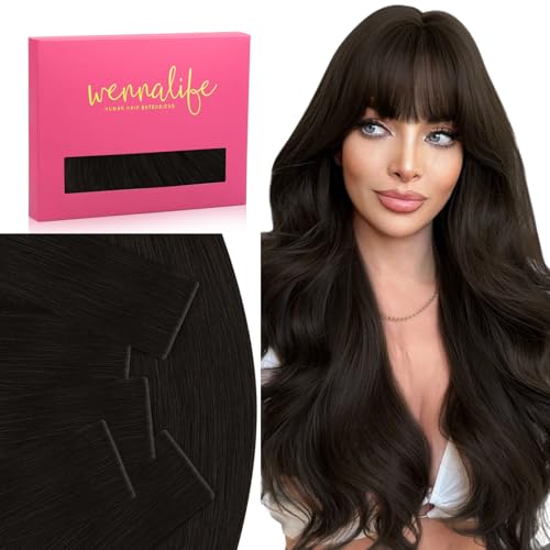 Image of WENNALIFE Invisi Edge Tape in Hair Extensions Human Hair,#2,14 Inch