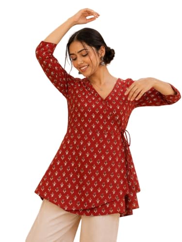 Image of feranoid Women Cotton Angrakha Kurti