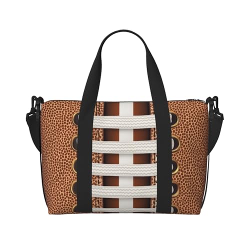 Travel Duffle Bag Football Stitches Weekender Overnight Bags Luggage Bag for Women Men Waterproof Sports Gym Bag Hand Bag with Shoulder Strap