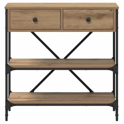 Mesa consola de madera con espacio de almacenamiento para pasillos estrechos 7