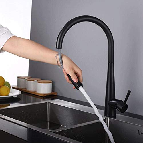 Robinet de cuisine télescopique rotatif pour grand évier double - 4