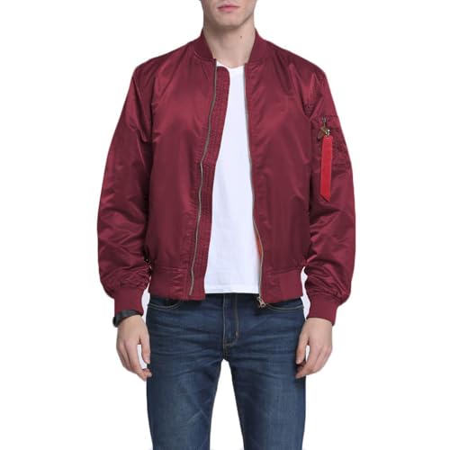 Image of CORIRESHA Mens NASA Embroidery Badge Slim Fit Bomber Jackets Zipper Windbreaker