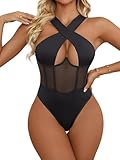 Rigeri Sexy Body Suits Women Concert Outfits for Women Sexy Pool Party Outfit Pole Dancing Outfits for Womens Black XXL