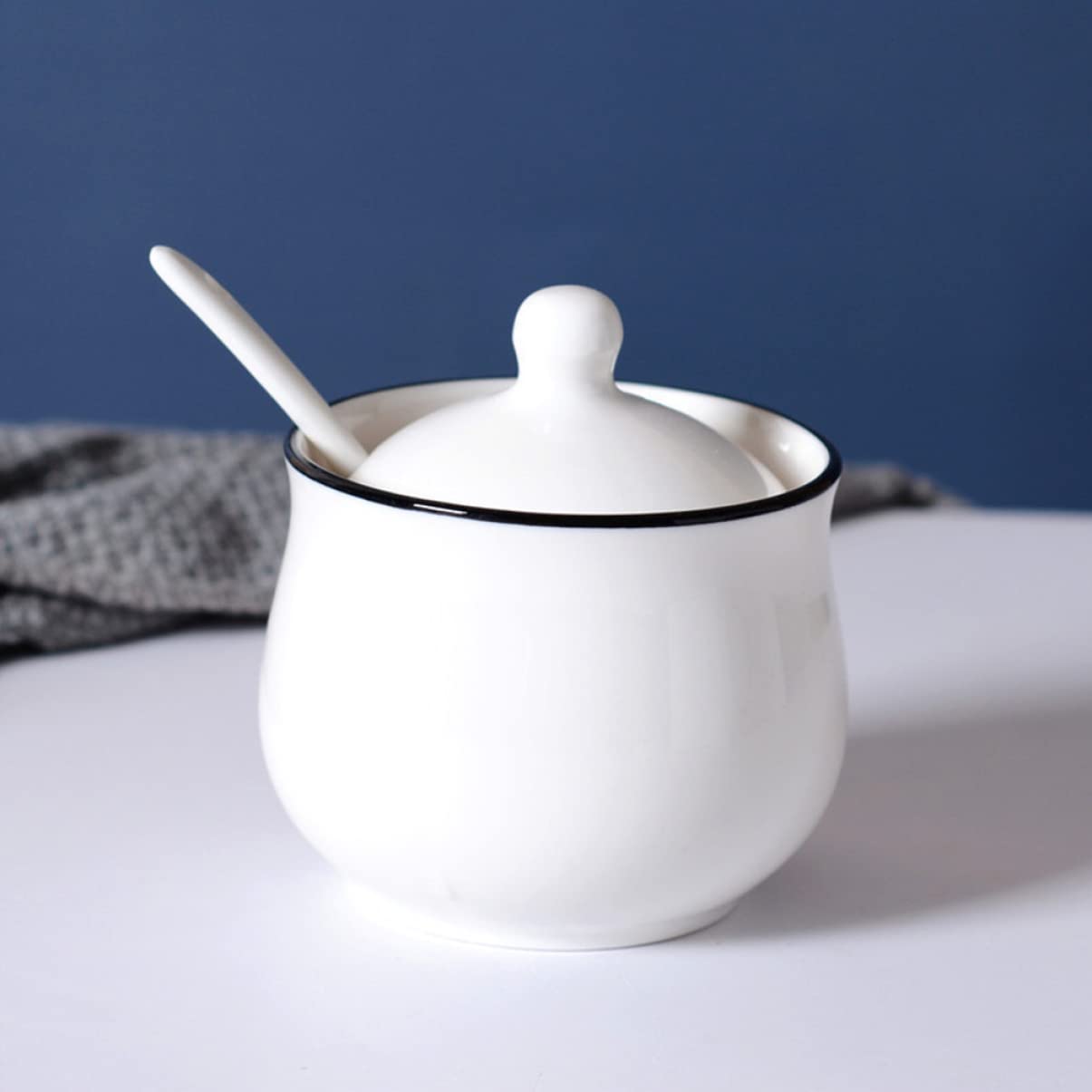 Alipis Set de 4 Pots à Épices en Céramique et Fer, Résistants aux Hautes Températures, Faciles à Nettoyer, Cuisine et Restaurant