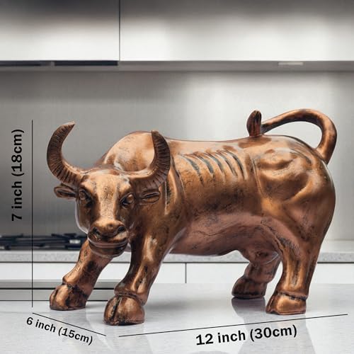 Charging Bull Statue for Home & Office Decor – Large 12 Inch Resin Figurine | Tabletop Showpiece for Decor, Gifting, Vastu — photo — 6 of 9