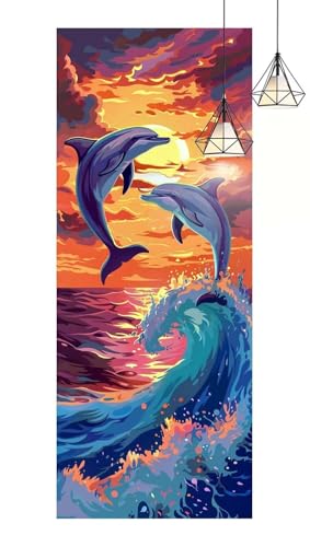 Diamond Painting dauphins 60x150cm | Grand format round