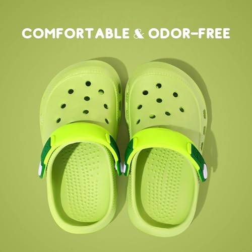 toddler clogs boys girls kids dinosaur garden shoes slip on sandals slides water summer shoes for outdoor beach poolpuregreen8-9 toddler