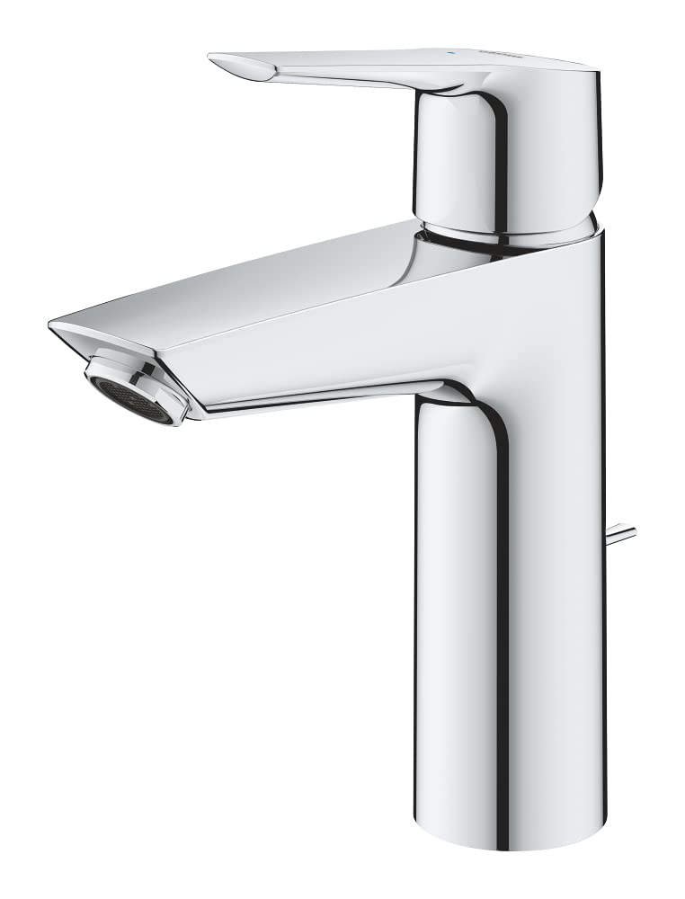 GROHE QUICKFIX Start | Bathroom Basin Mixer tap with Pop-up Waste | Easy to Install and Includes Installation Tool | Medium Size H. 192 mm | Water-Saving Technology | Chrome | 23552002
