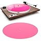 WOOXGEHM Acryl Plattenspielermatte für 12 Zoll Plattenspieler, Geräuscharme, Antistatische Rutschmatte, Acryl Schallplattenteller Slipmat (Transparentes Rosa)