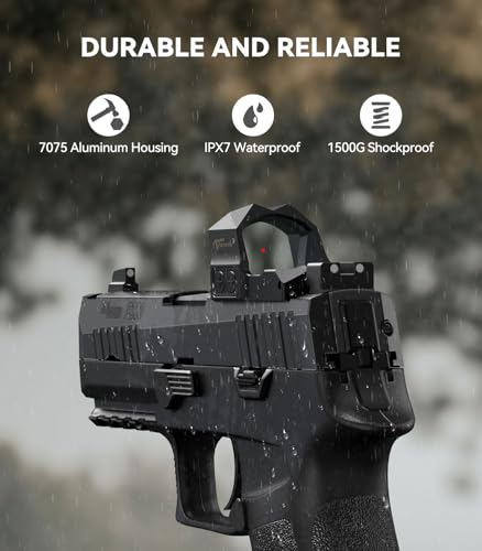 VOTATU PMD506-R 2 MOA Dot 64 MOA Circle Red Dot Sight with Doctor Cut, Multiple Reticle Reflex Sight for Pistol, Picatinny Mount Included - image 4