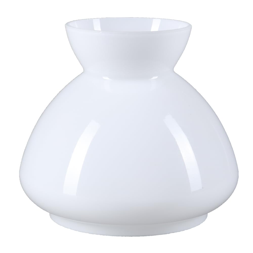 Lampenglas Ø 98mm Weiß Petroleumlampe Ersatzglas Glasschirm Opalglas Leuchtenglas rund E27 120mm Höhe