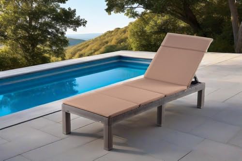 Chaise longue pliable extérieur avec dossier réglable et coussin - 6