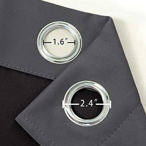 Lemomo 100% Blackout Curtains With Black Lining/52 X 84 Inch/Set Of 2 Panels Thermal Insulated Room Darkening Curtains For Bedroom, Frost Grey #TOP4