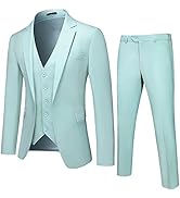UNINUKOO Men Slim Fit Suit Set 3 Piece Classic Wedding Fashion Dress Suit Jacket Pants with Vest