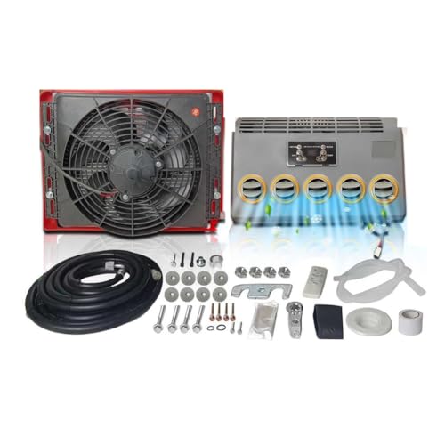 SXHEYUY Climatiseur Universel 24V, Refroidissement Rapide, Climatiseur De Cabine Camion Électrique Split Energy pour Semi-Remorques, Bus,Multi Colored,24v