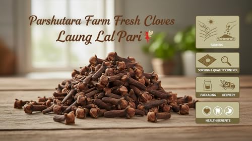 Image of Parshutara Farm Whole Cloves (Lal Pari) 200g | Premium Long Clove | Aromatic Garam Masala Spice for Cooking