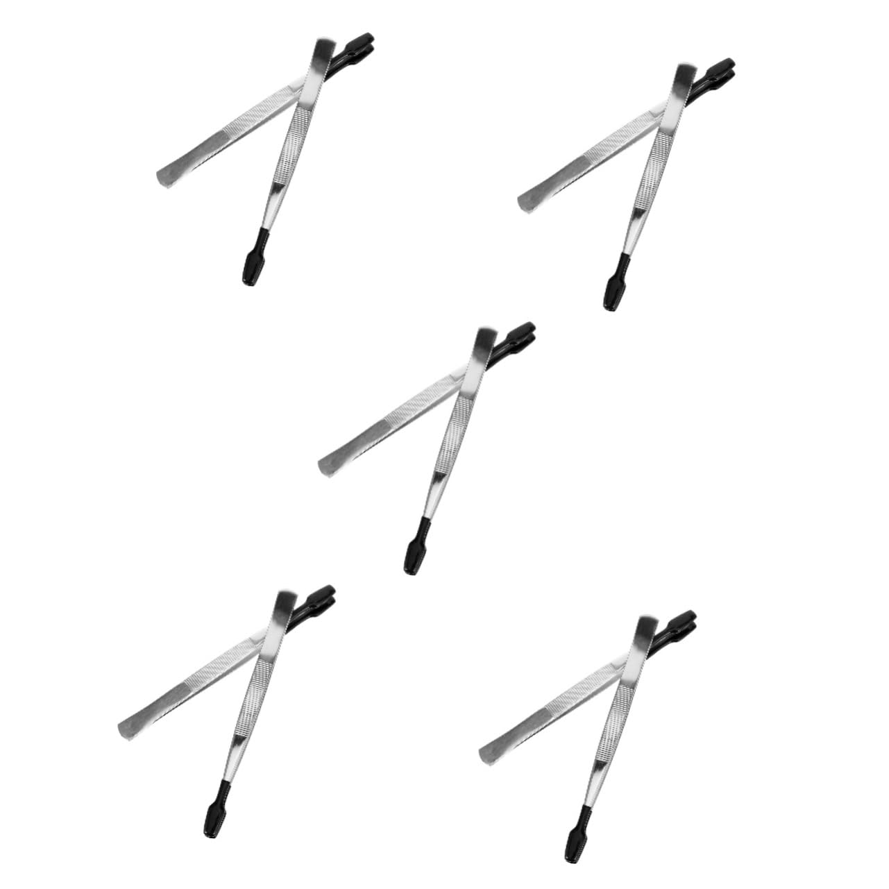 SHINEOFI 5 Set Pinzette Per Timbri Laboratorio Lavoro Di Gioielli Modellazione Fabbricazione Pinzette Filateliche Preda Creazione Pinzette in Acciaio Inclinato Pvc 2 Pezzi*5